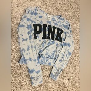Blue and white PINK pajama shirt